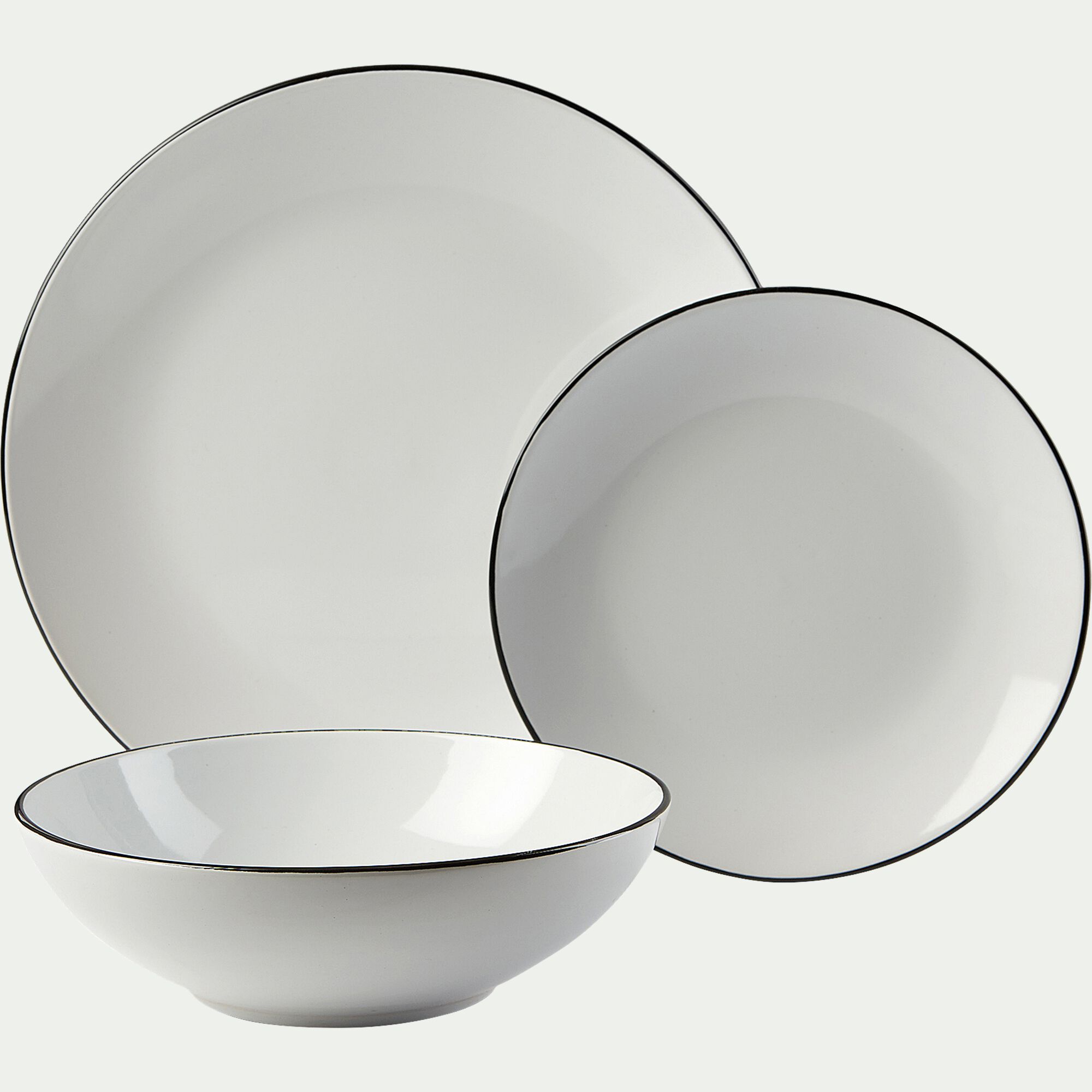 ANNE - Assiette creuse en grès D18,5cm - blanc
