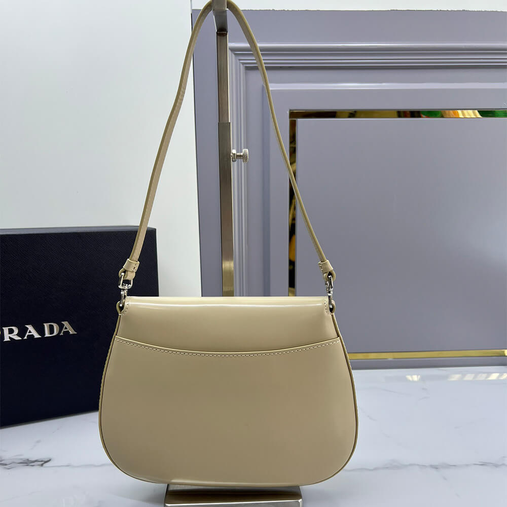 Small Prada Cleo brushed leather shoulder bag with flap - Top Club