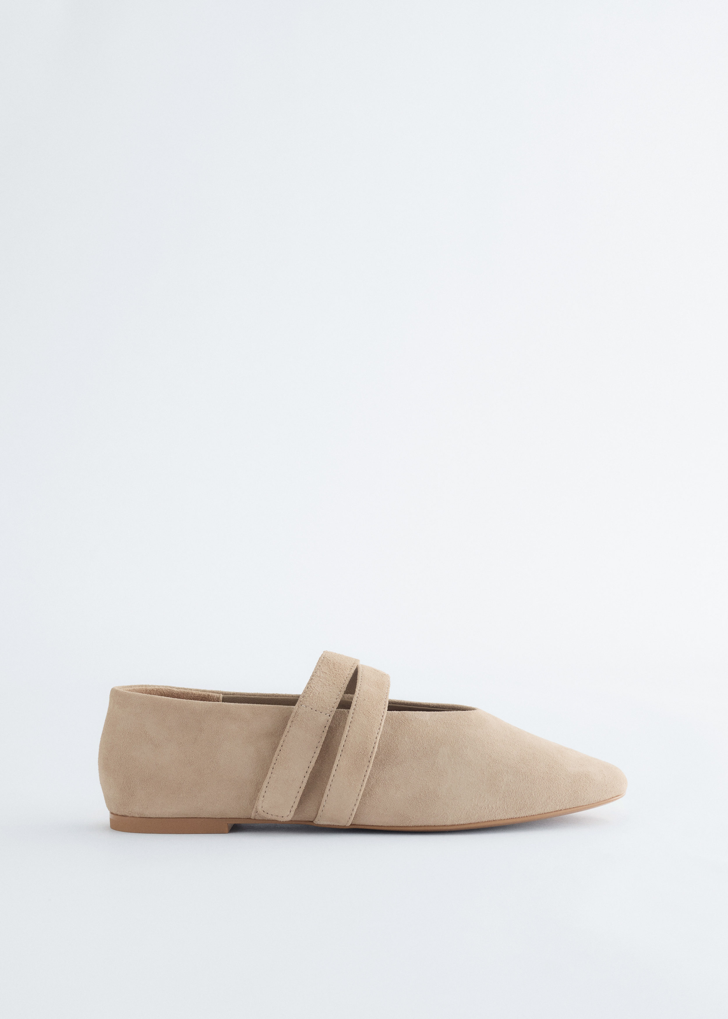 & Other Stories CROSS-STRAP SUEDE BALLET FLATS