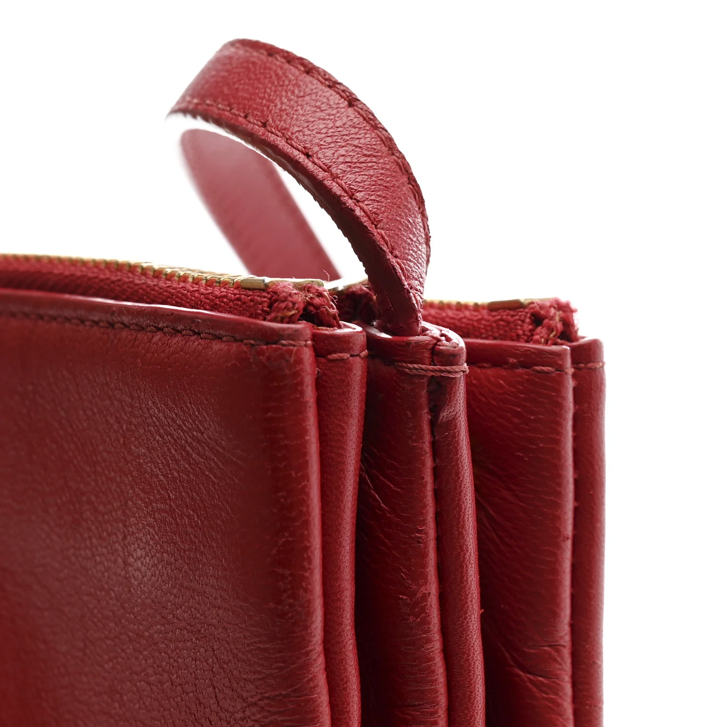 Lambskin Large Trio Crossbody Bag Red - Top Club