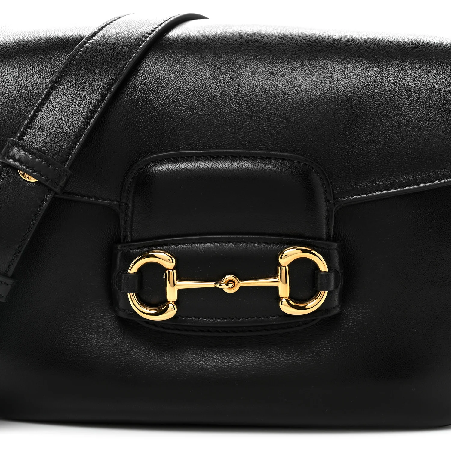 Calfskin Horsebit 1955 Aura Small Shoulder Bag Black - Top Club
