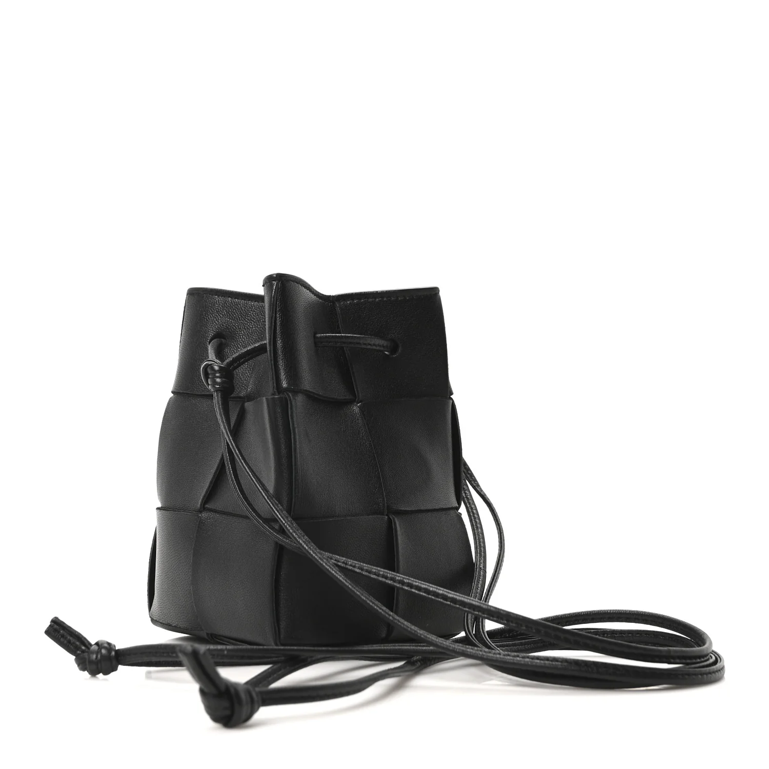 Nappa Maxi Intrecciato Mini Cassette Bucket Bag Black - Top Club