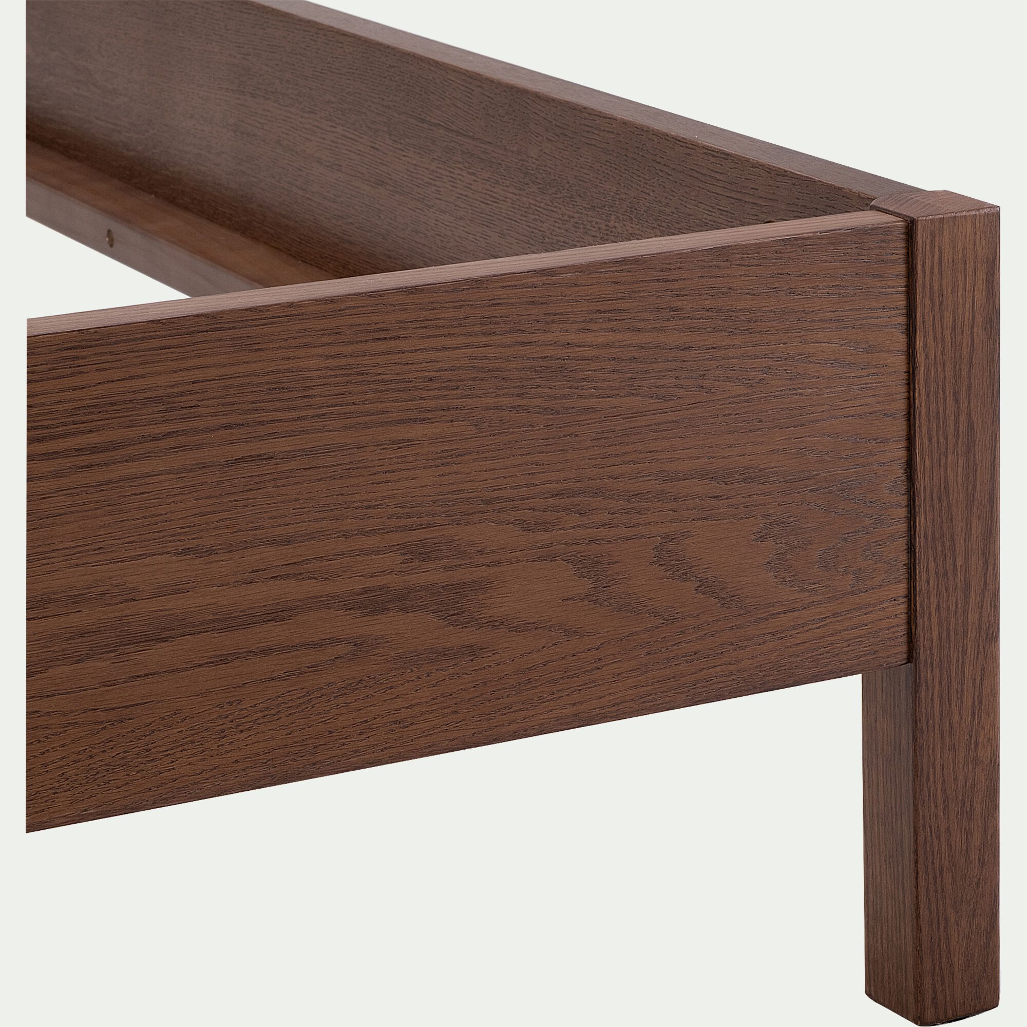 DAVI - Lit 2 places en bois 160x200cm - bois foncé