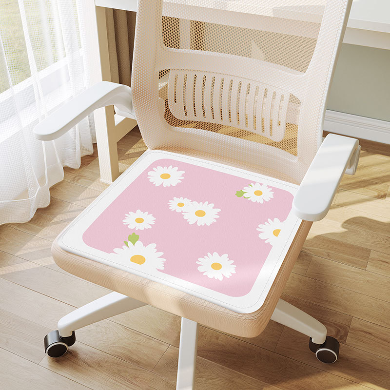3D Breathable Ice Silk Fiber Sponge Layer Lovely Design Cool Feeling Chair Mat Seat Cushions for Bedroom Study Office（10 pcs）