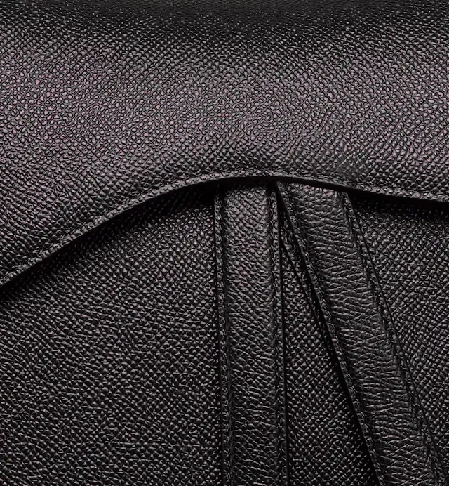 CHRISTIAN D Grained Calfskin Saddle Bag Black - Top Club