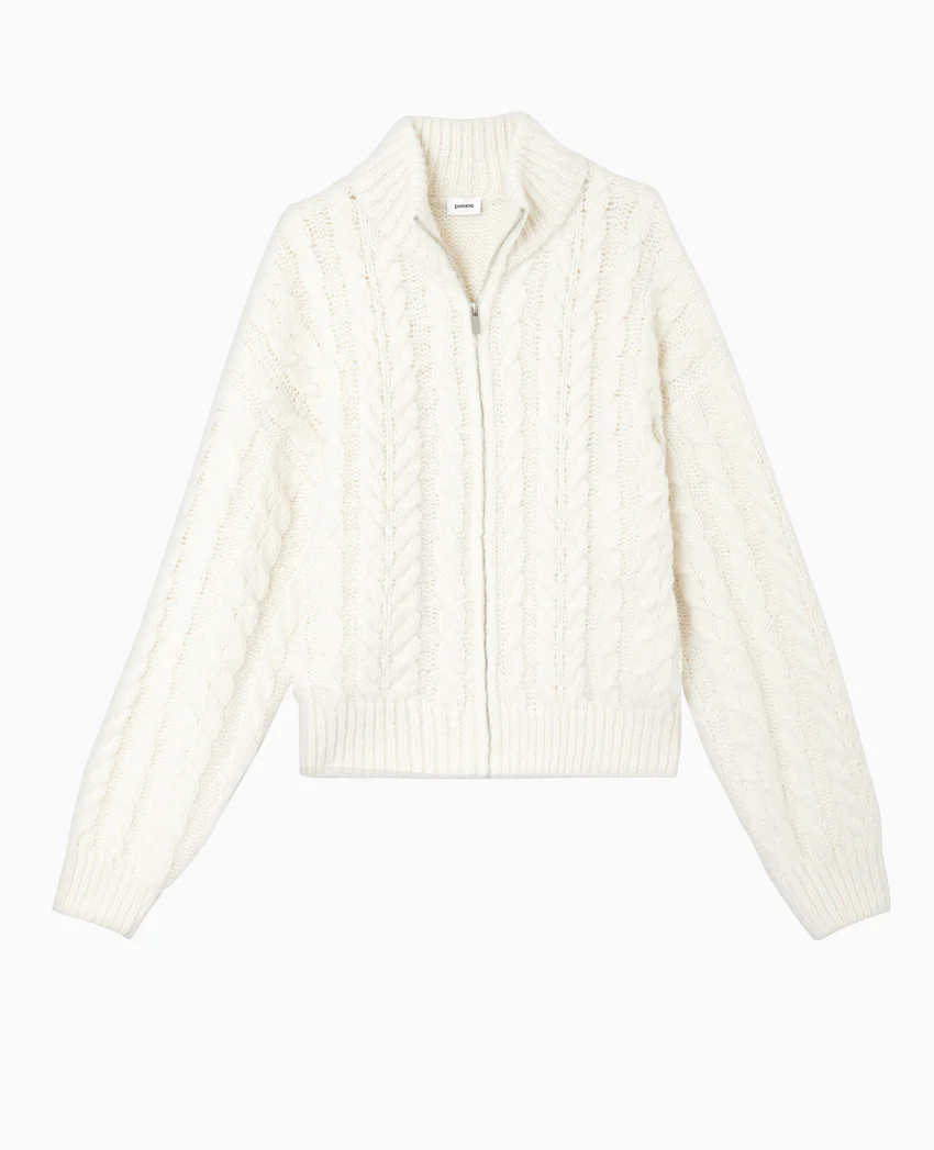 Pimkie Gilet zippé en maille torsadée