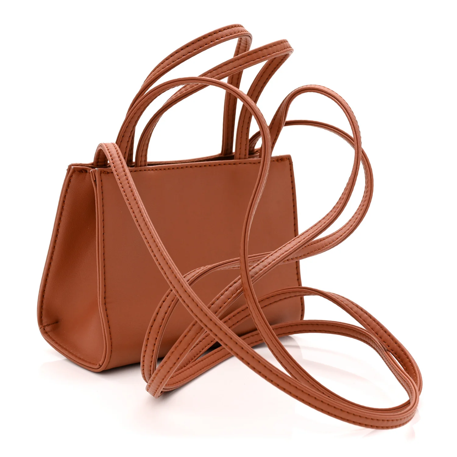 Vegan Leather Small Shopping Bag Tan - Top Club