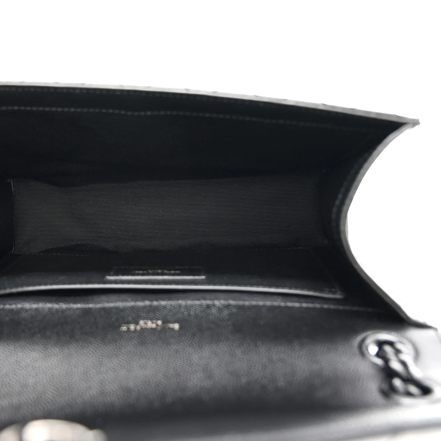 Grain De Poudre Textured Mixed Matelasse Triquilt Medium Monogram Monochrome Satchel Black - Top Club