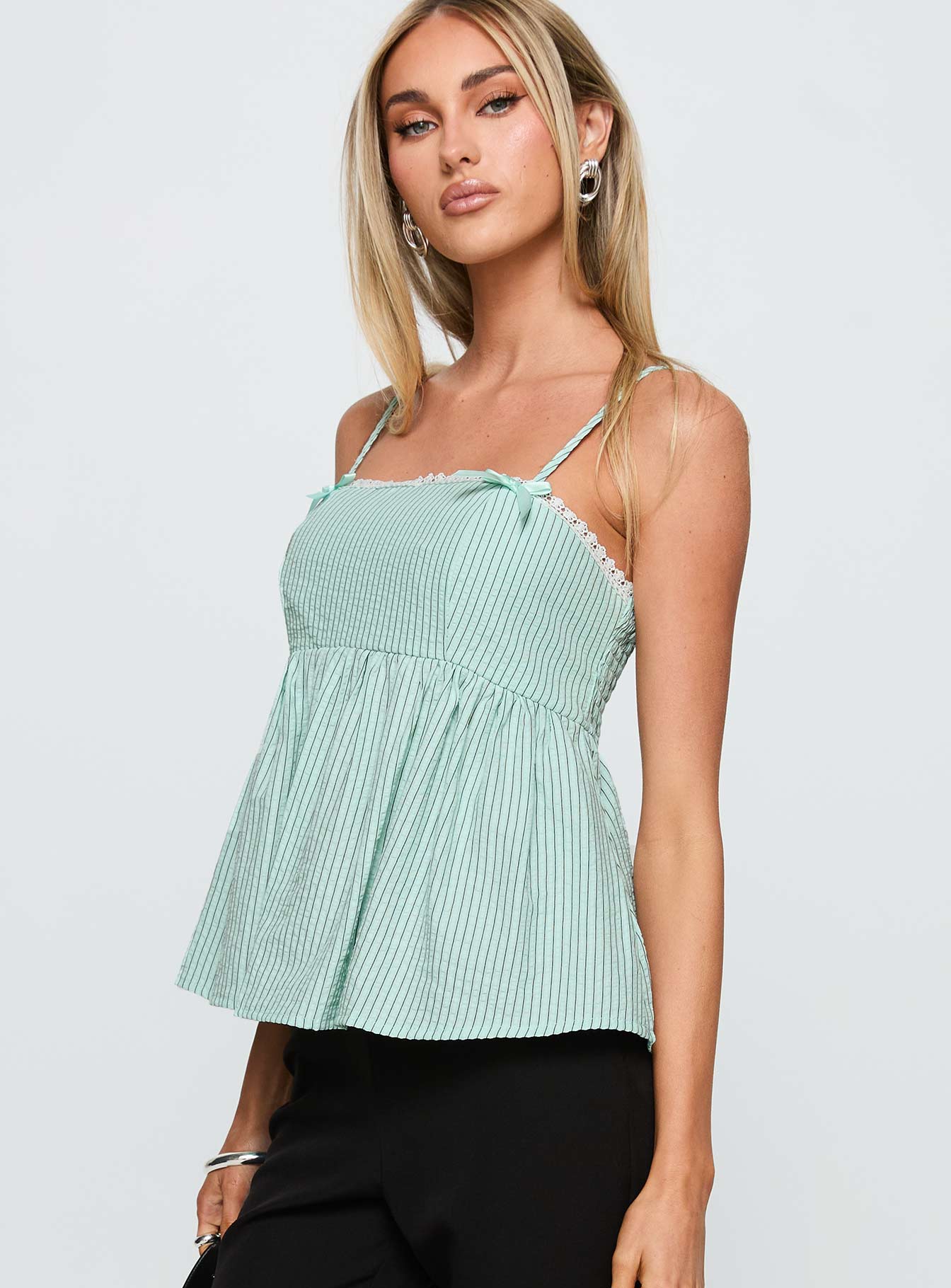 Peace Of Mind Top Green Stripe