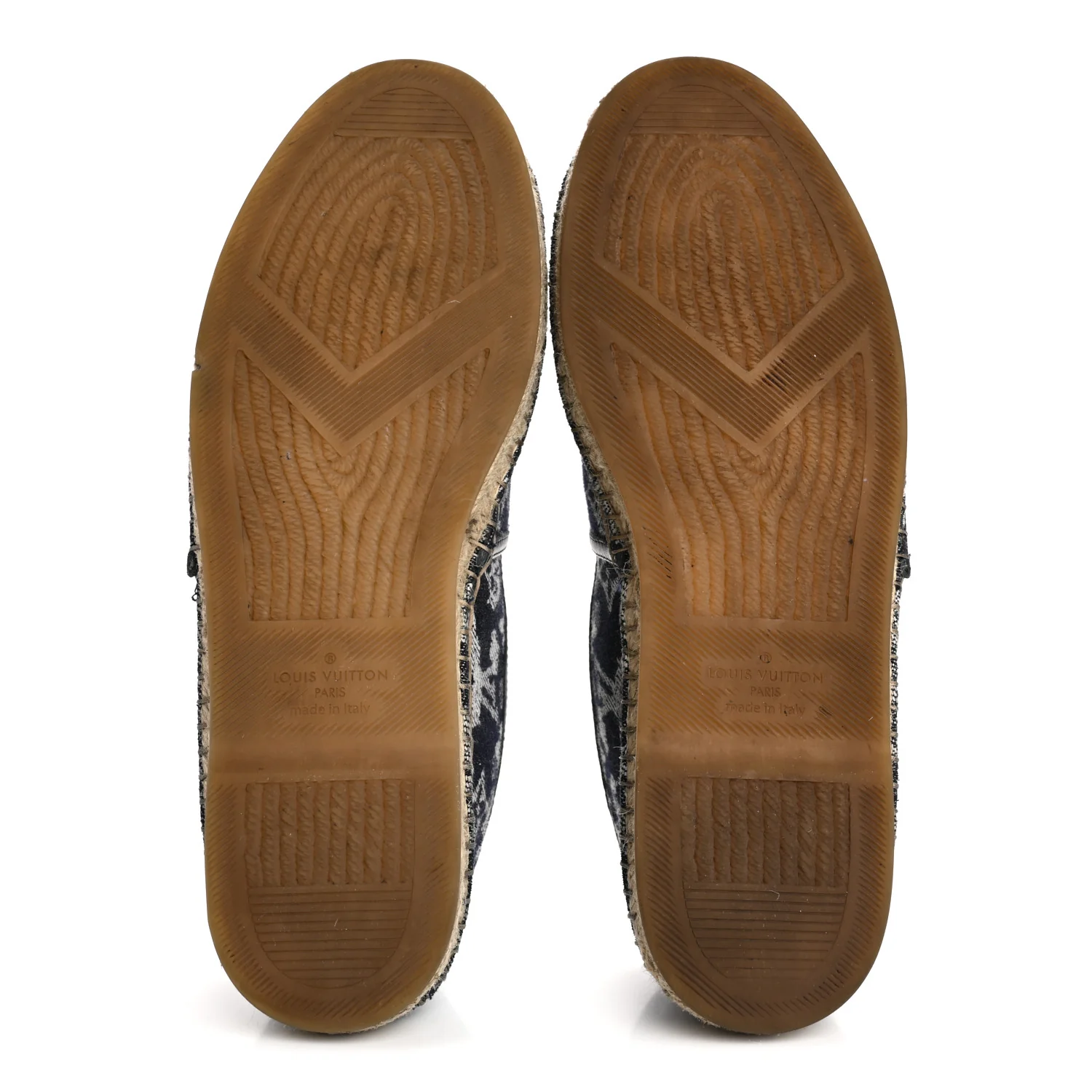 Monogram Denim Espadrille Flats 8.5 Blue - Top Club