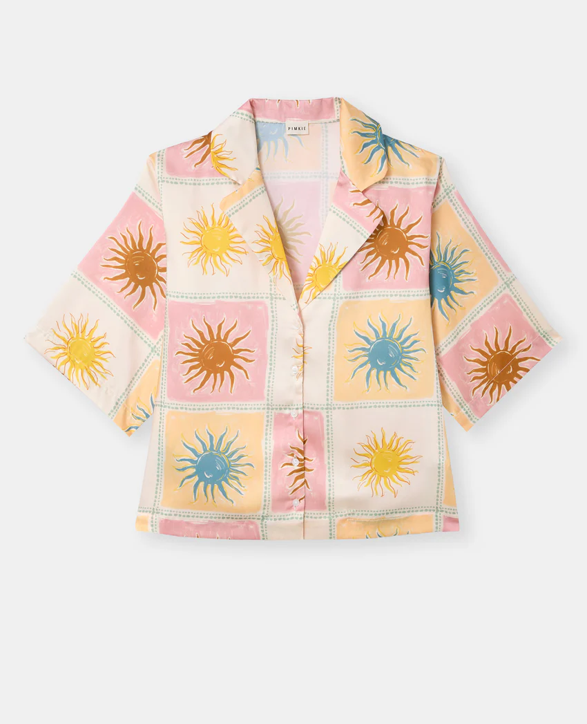 Pimkie Chemisier en satin avec soleils