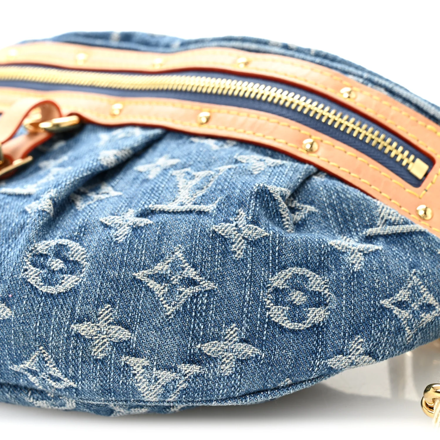 Monogram Denim High Rise Bumbag Blue - Top Club