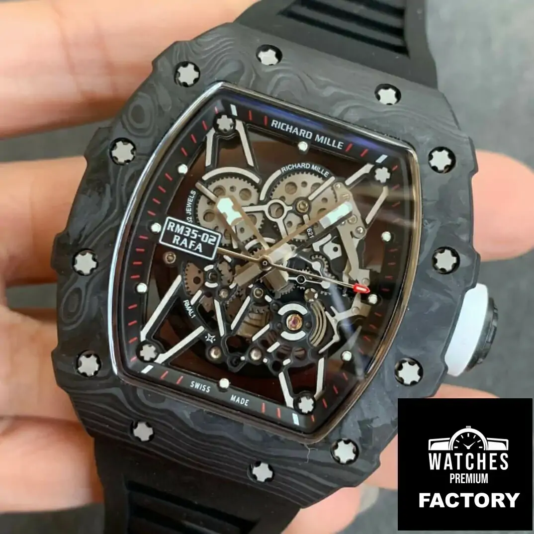 Richard Mille RM035-02 KV Factory Black Rubber Strap
