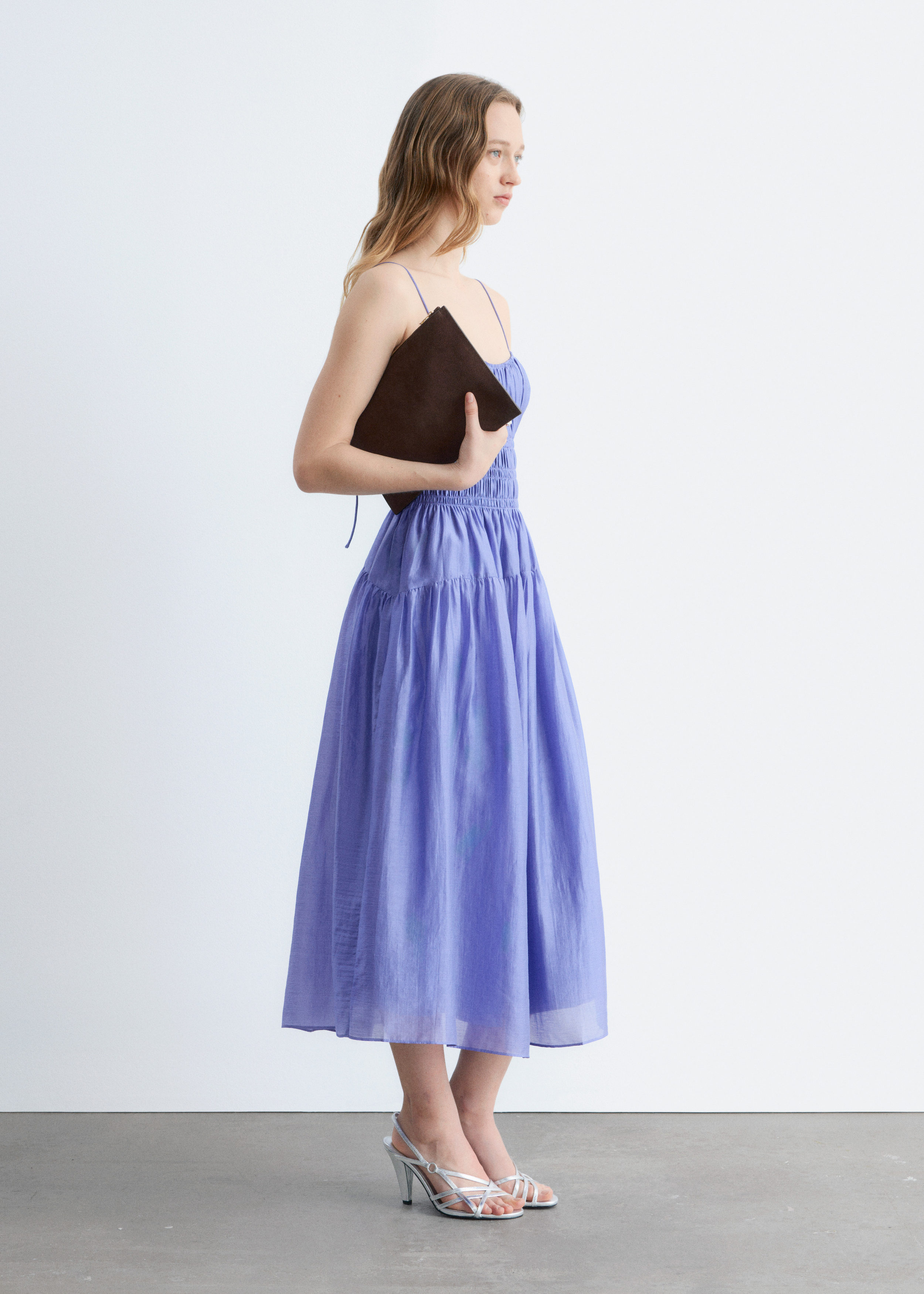 & Other Stories RUCHED MIDI DRESS