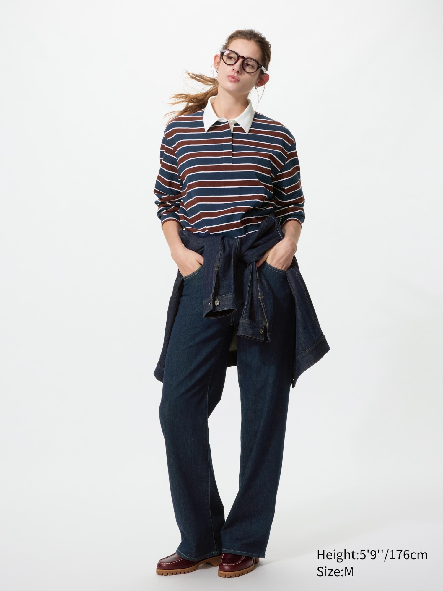 Washed Cotton Polo Shirt Long Sleeve