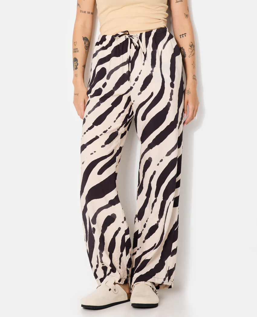 Pimkie Pantalon fluide avec lien coulissé motifs zébrés