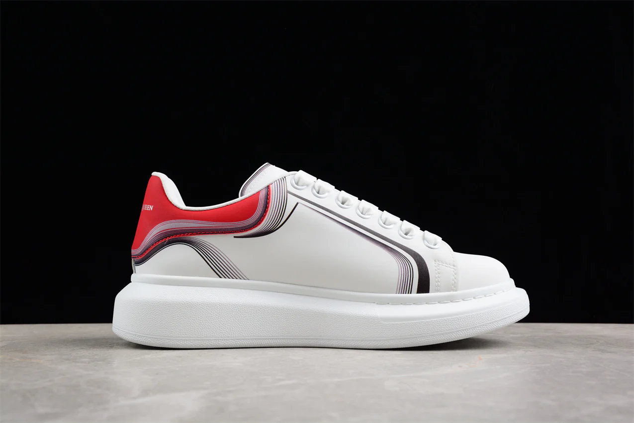 Alexander McQueen Oversized Sneaker in White/Garnet - Sneaker Replica Workshop