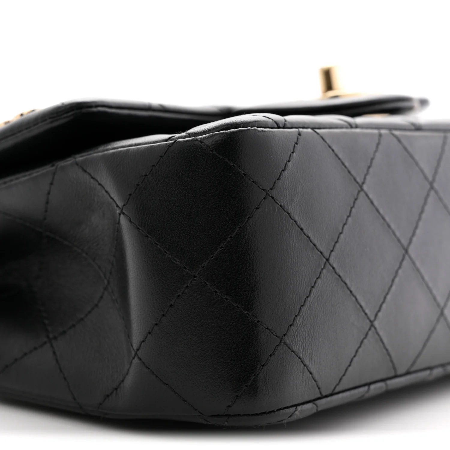 Lambskin Quilted Hollywood Charms Mini Rectangular Flap Black - Top Club