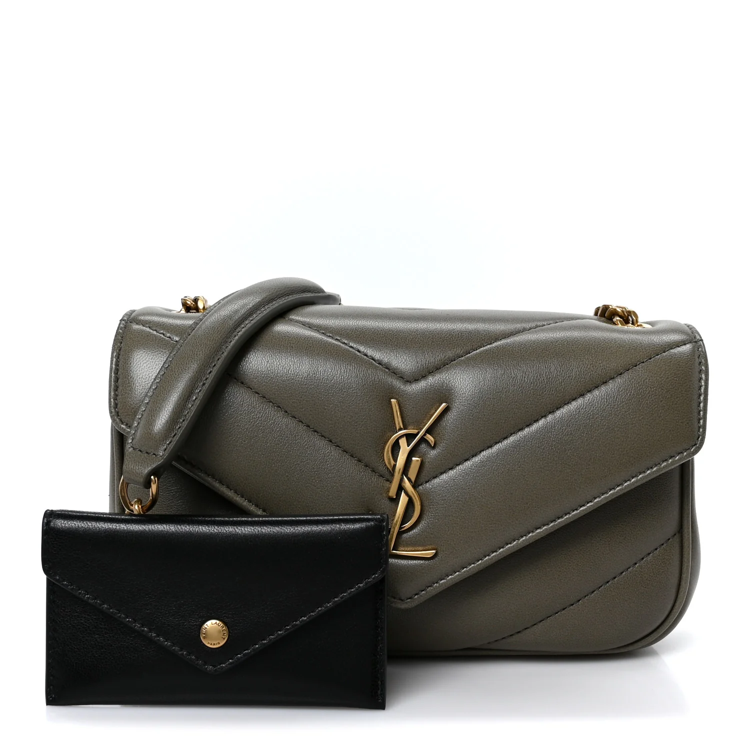 Lambskin Chevron Quilted Mini LouLou Dark Strong Moss - Top Club