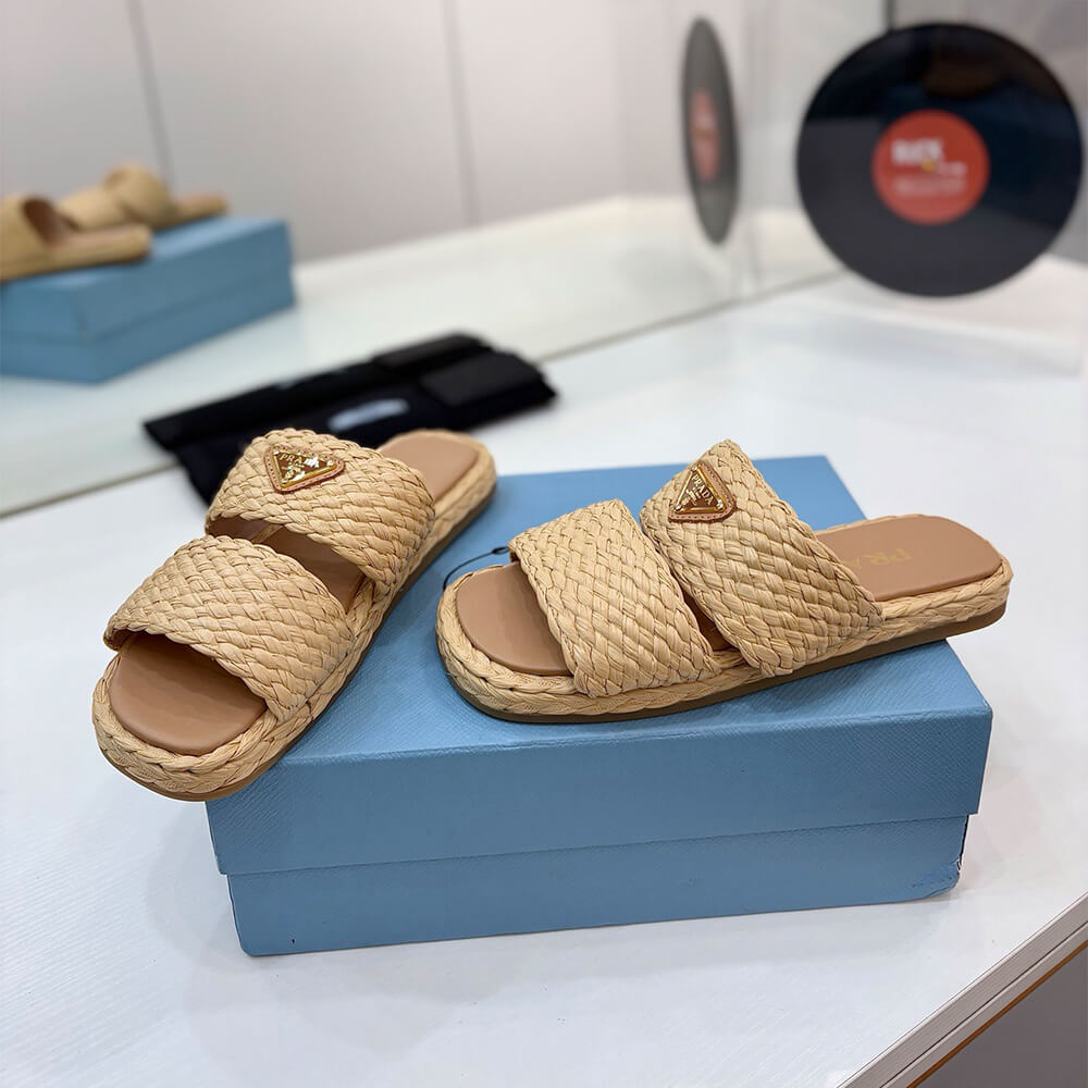 Prada Raffia slides - Top Club
