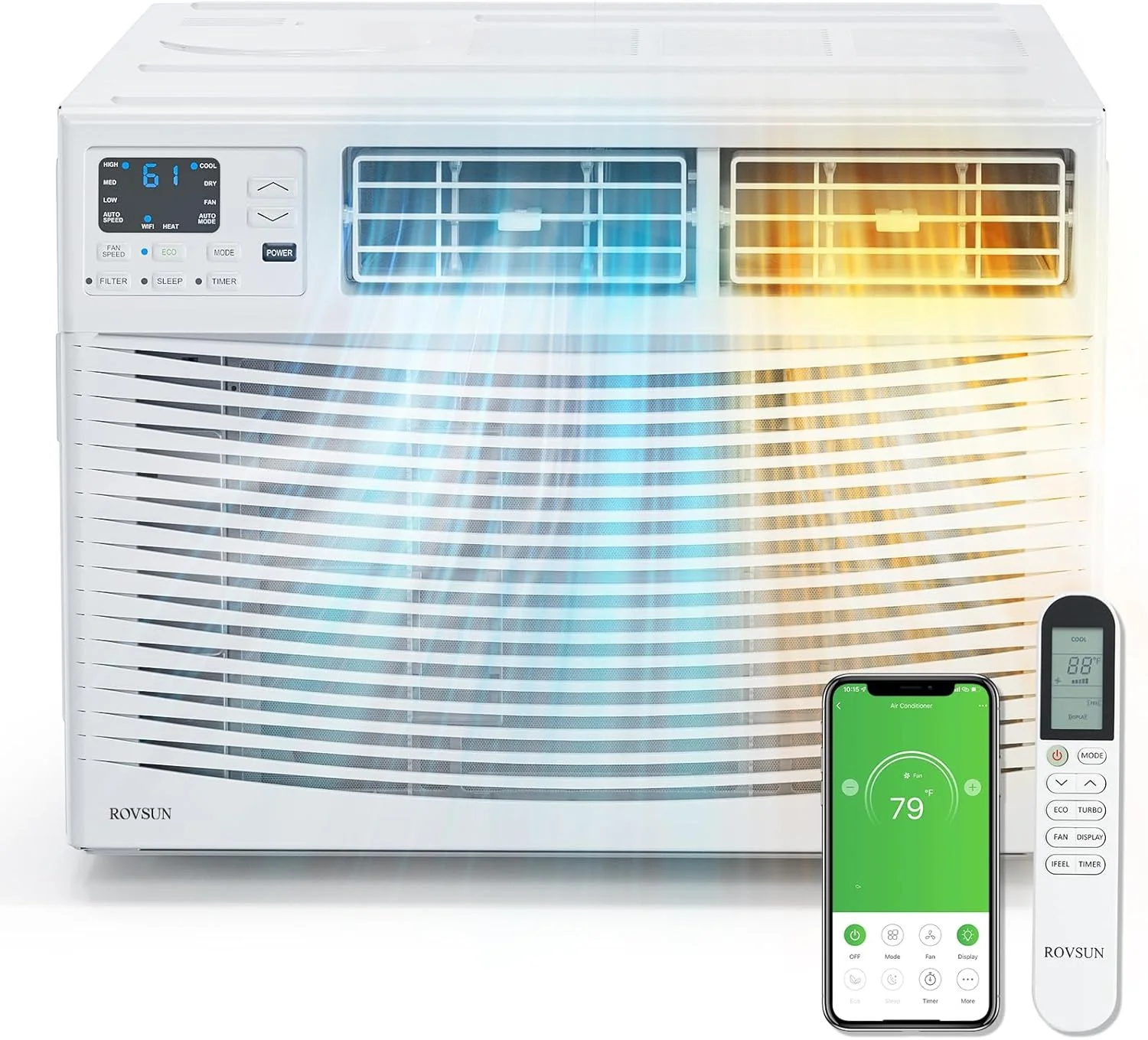 ROVSUN 8000 BTU Window Air Conditioner with Heat Window AC Unit Heater Combo