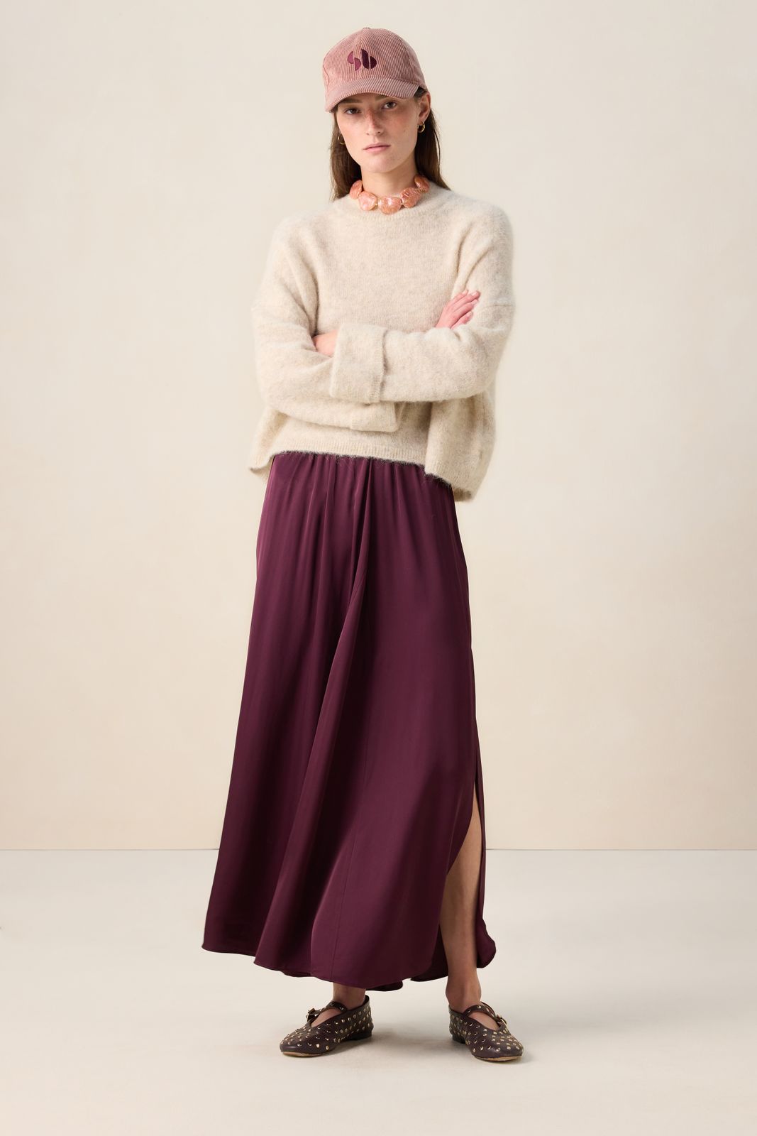 Beige trui met turtleneck