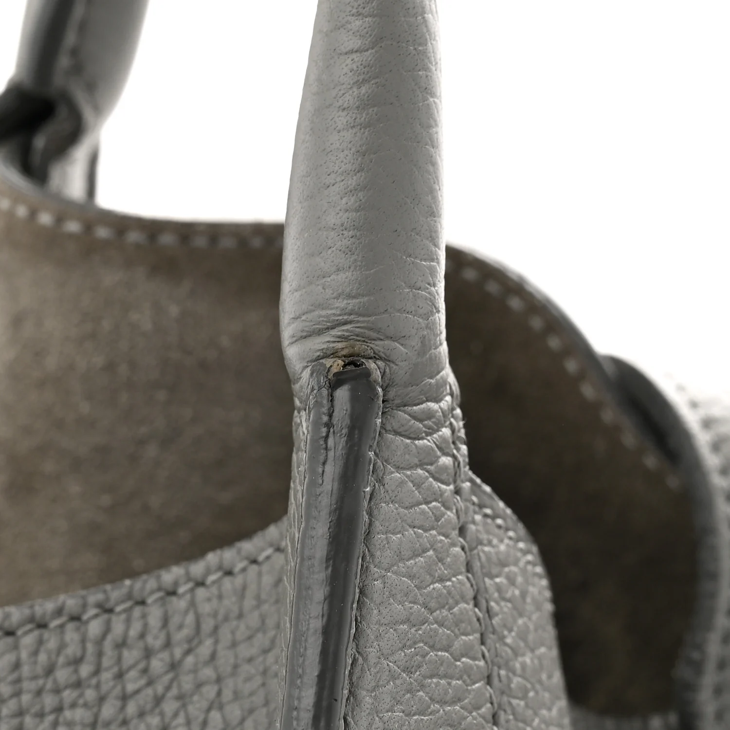Supple Grained Calfskin Medium Big Bag Grey - Top Club