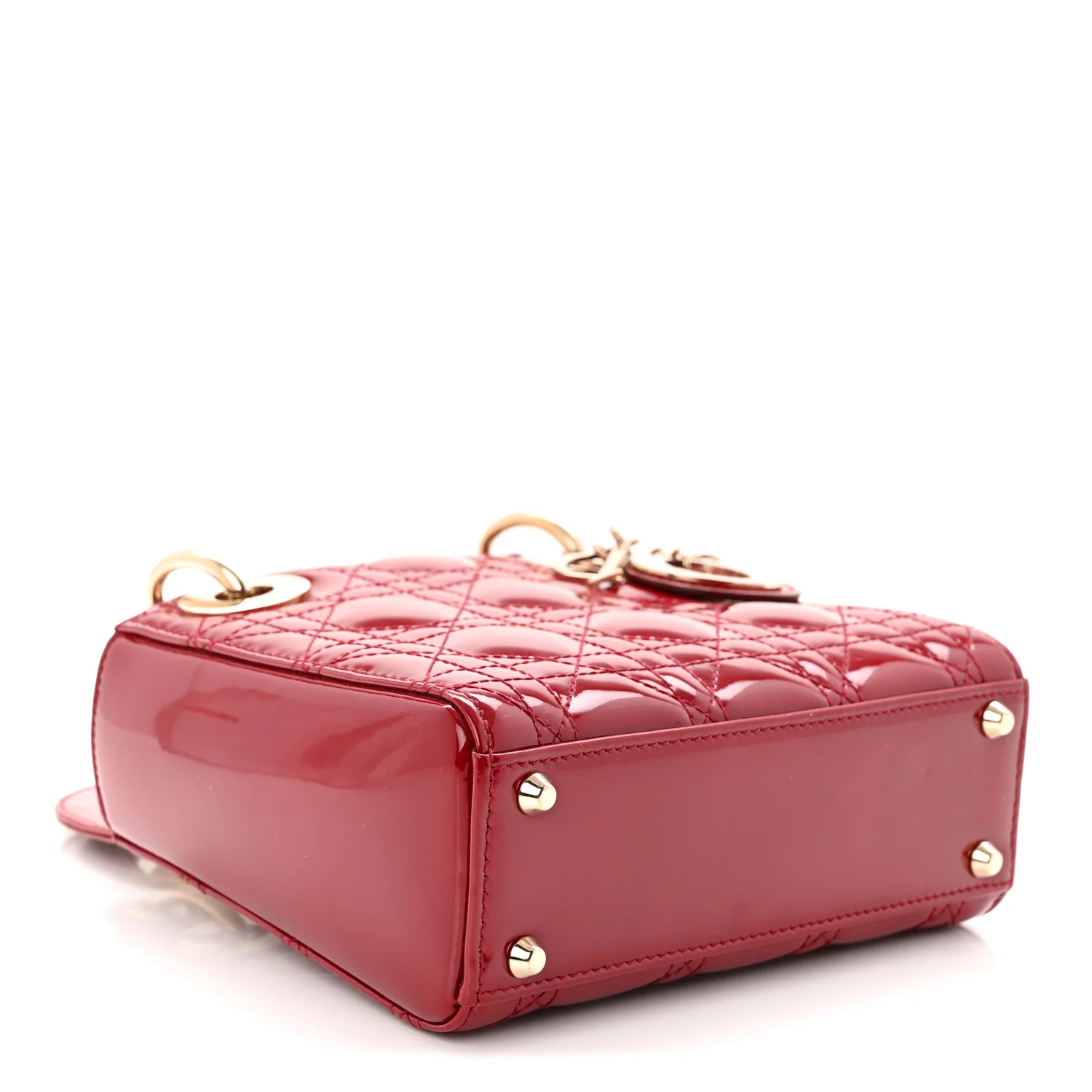 Patent Cannage Mini Lady Dior Red - Top Club
