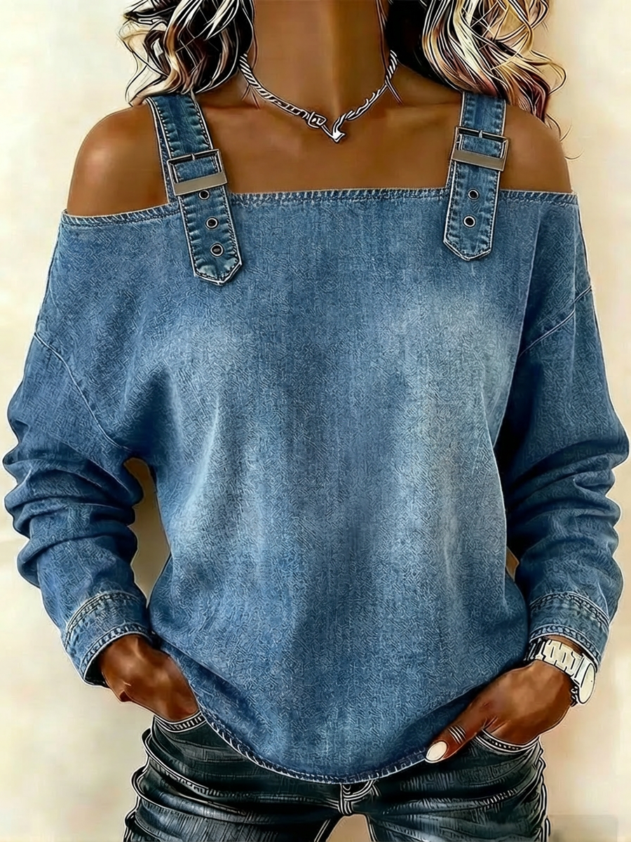 Women's sleeveless denim shirt - Nordfashionstorm - Women's Clothing, Fashion for You - Nordfashionstorm.com