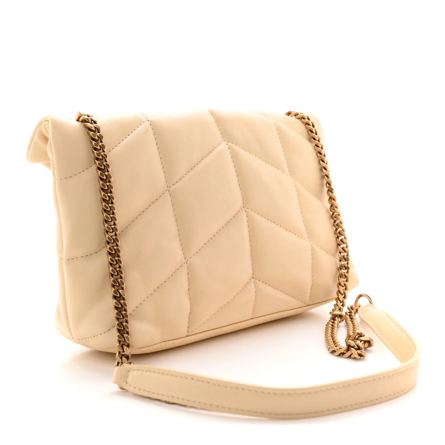 Lambskin Quilted Toy Loulou Puffer Monogram Chain Satchel Jaune Pale - Top Club