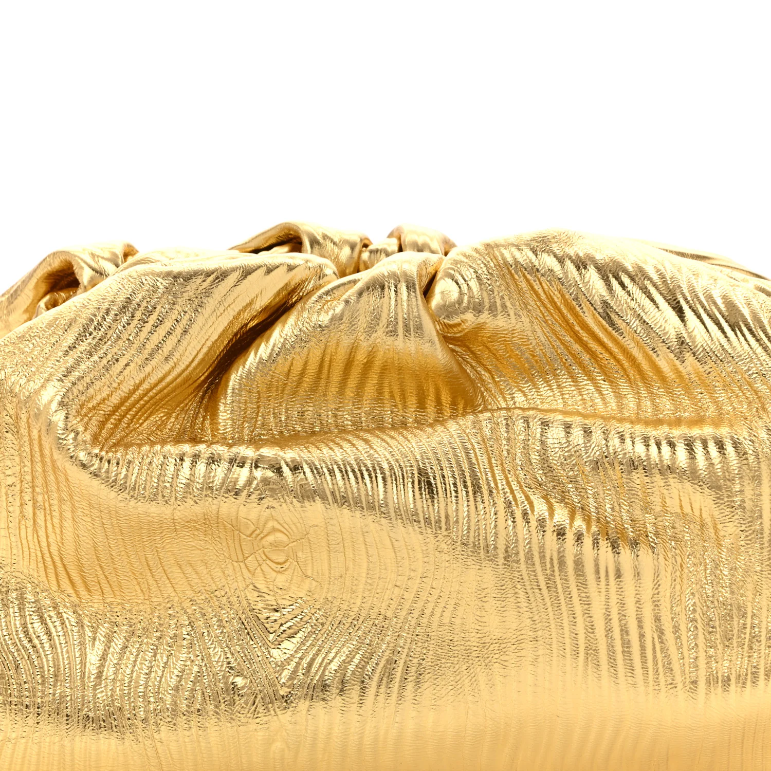 Metallic Bark Calfskin Embossed The Pouch Oversized Clutch Oro - Top Club