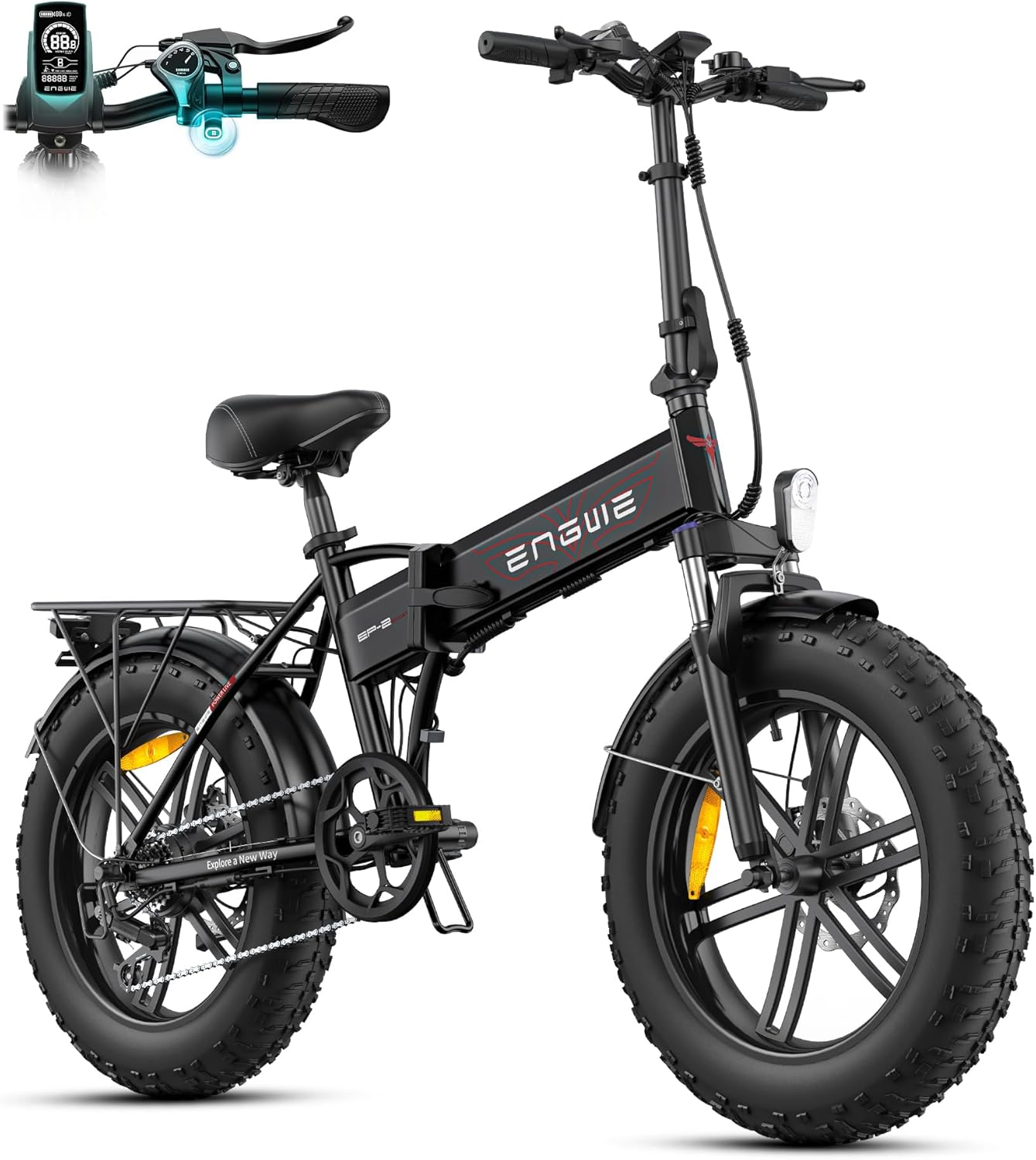 ENGWE EP-2 BOOST Bicicletta Elettrica Pieghevole Con Sensore di Coppia, 48V 13Ah Batteria Rimovibile e 250W Motore Senza Spazzole, Display a LED, 20