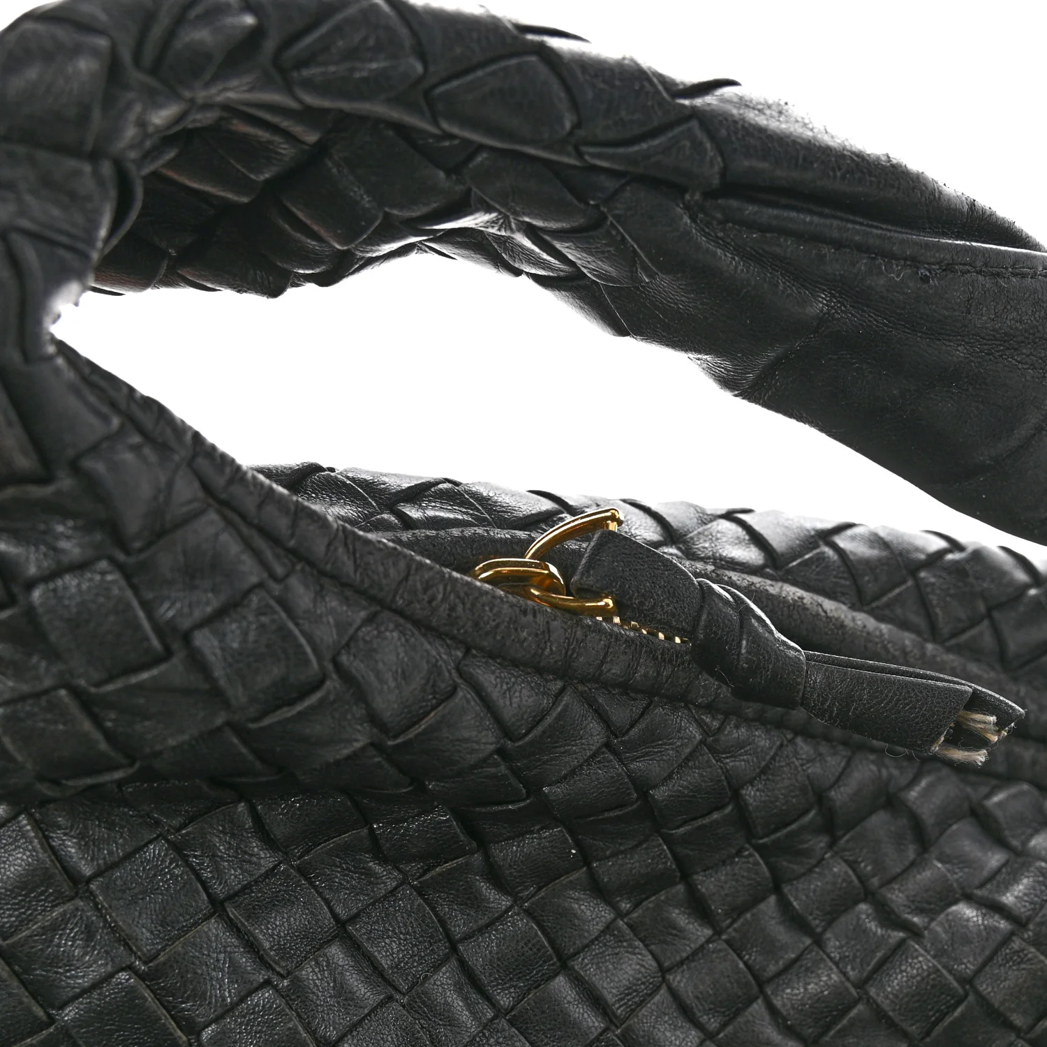Nappa Intrecciato Large Veneta Hobo Black - Top Club