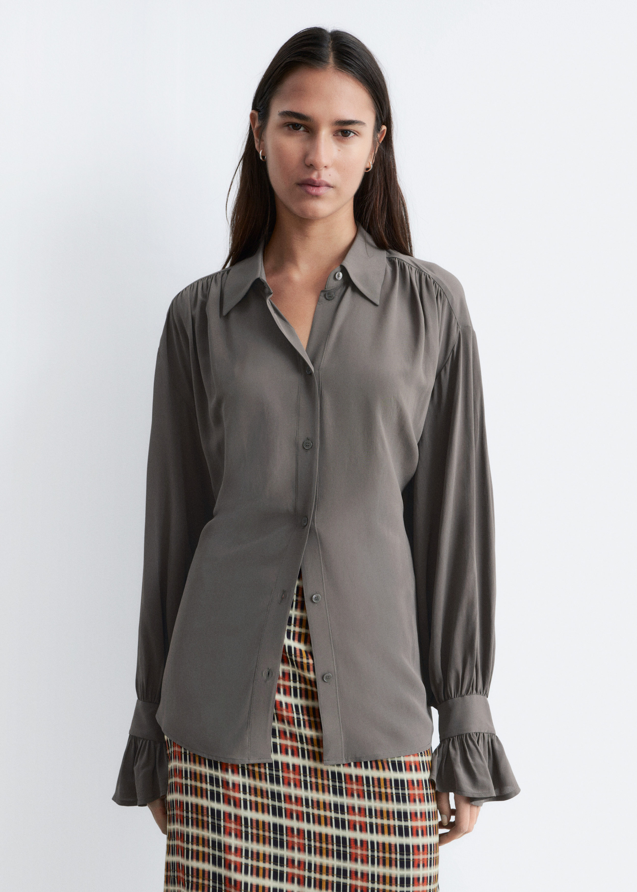 & Other Stories TIE-BACK GATHERED BLOUSE