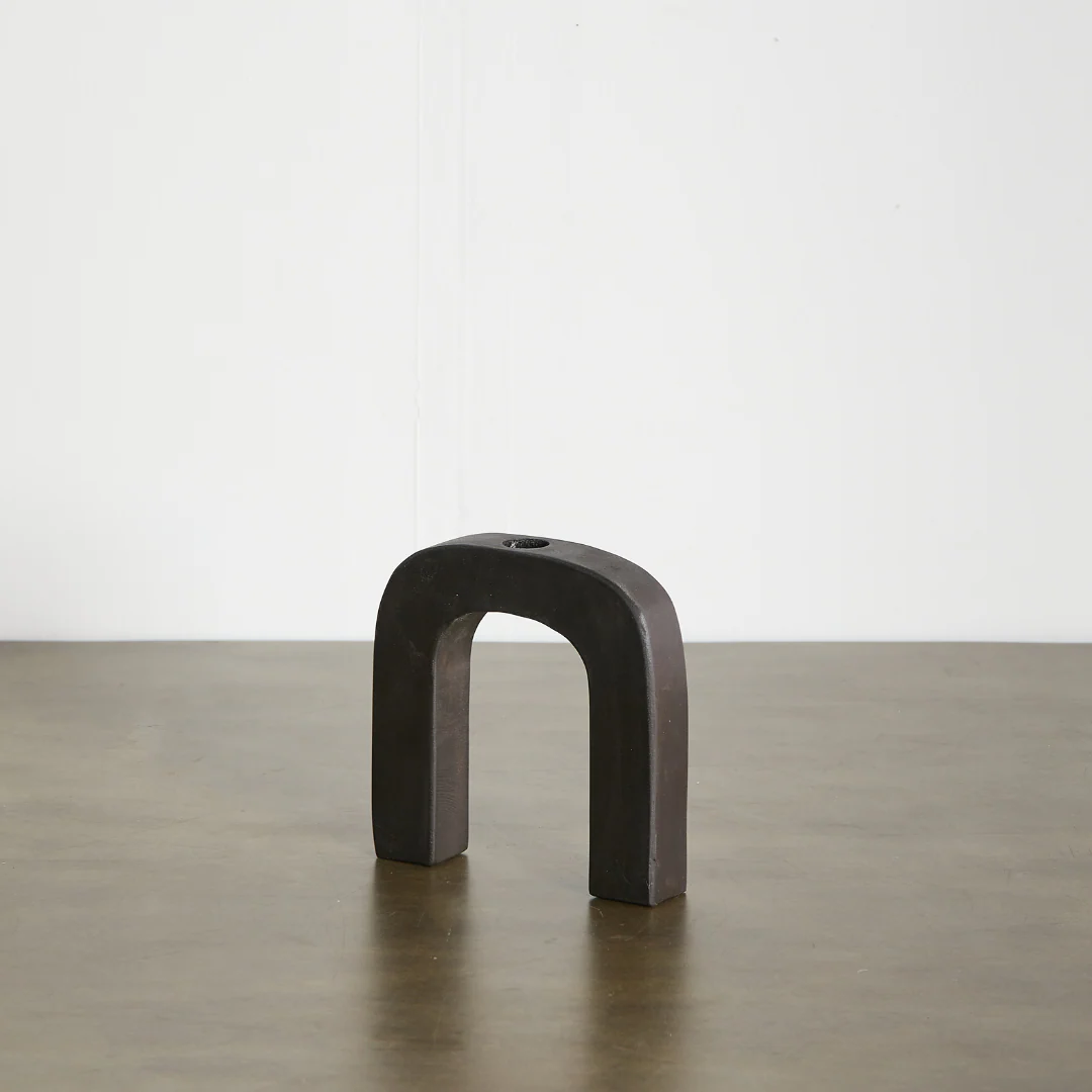 Arch Wooden Taper Candlestick Holder