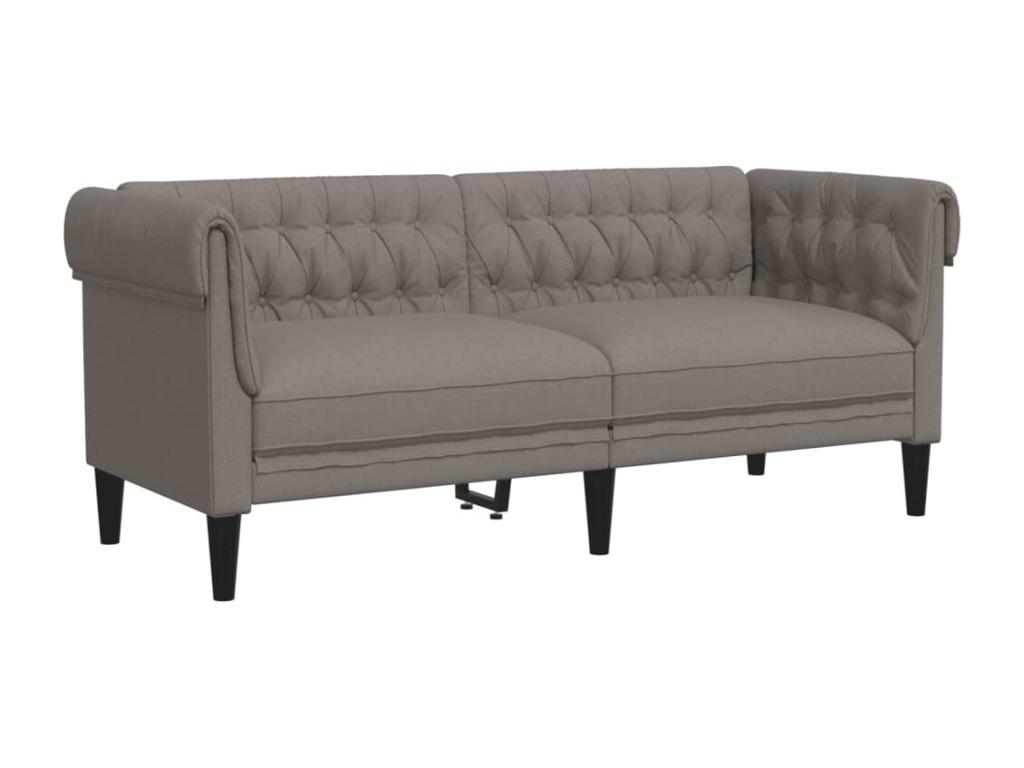 Sofá Chesterfield de 2 plazas tela gris taupe