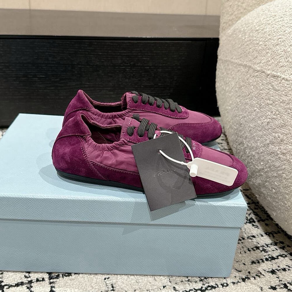PRADA Collapse Re-Nylon and suede sneakers - Top Club