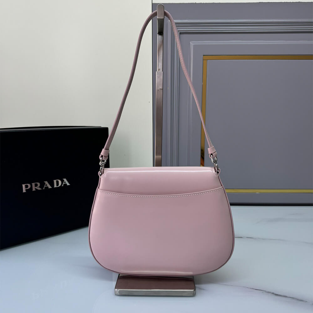 Small Prada Cleo brushed leather shoulder bag with flap - Top Club
