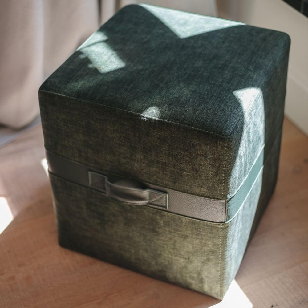 They & Me hocker Bronx vierkant groen 50 x 50 cm