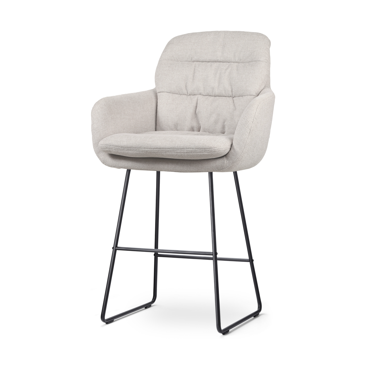 Barkruk Nino-Mia beige - zwart onderstel - 65 cm