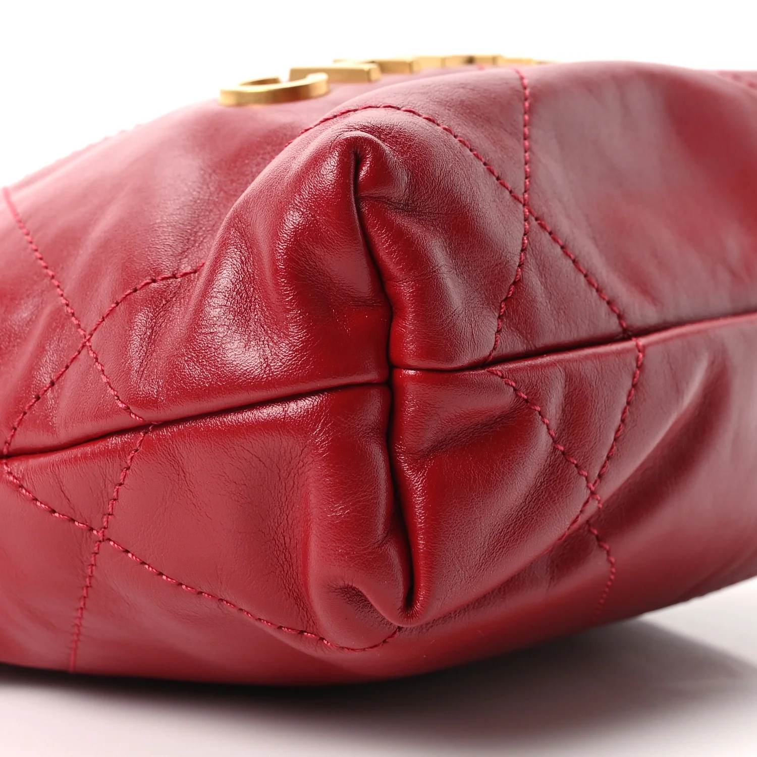Shiny Calfskin Quilted Mini Chanel 22 Red - Top Club
