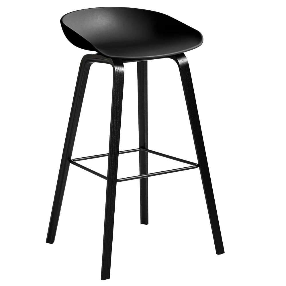 Barkruk AAS32 75 cm zwart gelakt eiken onderstel black