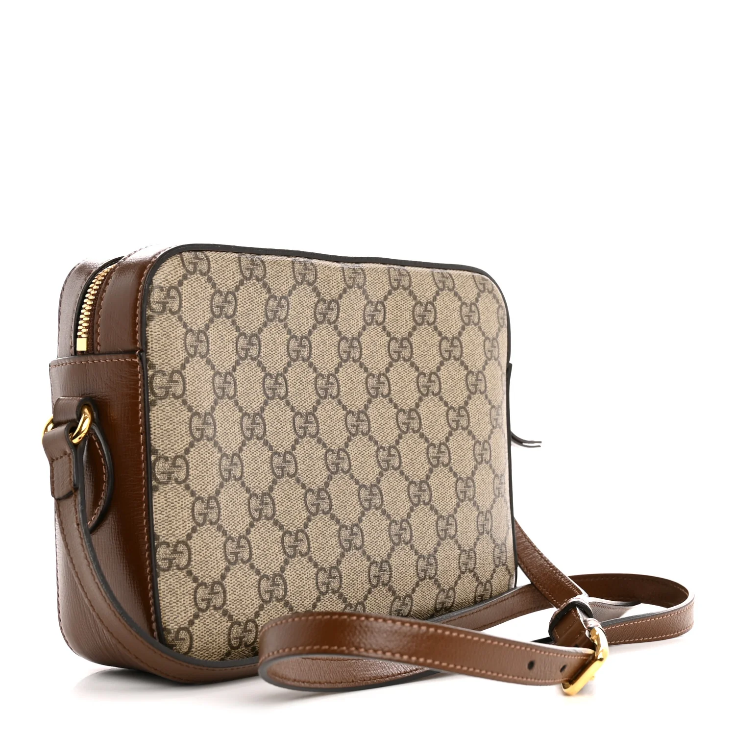 GG Supreme Monogram Small Horsebit 1955 Shoulder Bag Beige Brown Sugar - Top Club