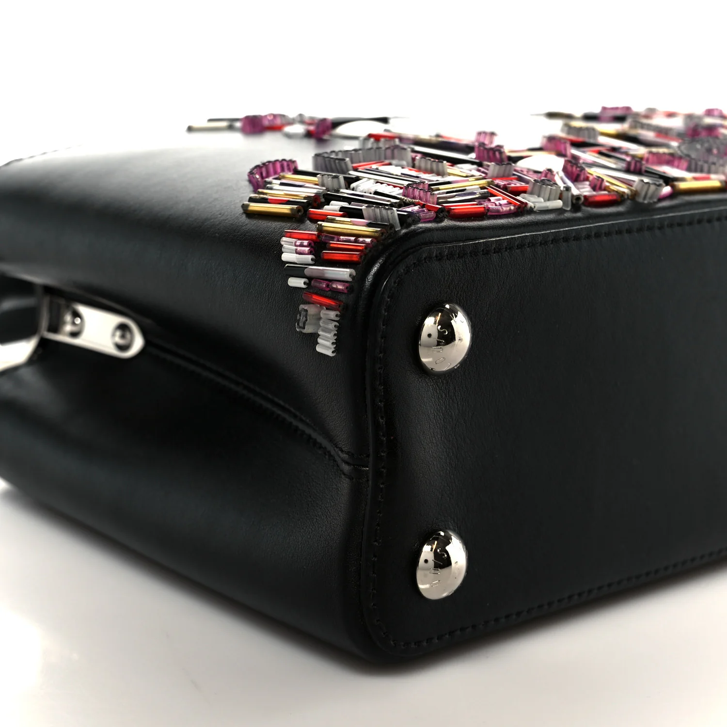 Calfskin Karung Beaded Shanghai Skyline Capucines BB Black - Top Club