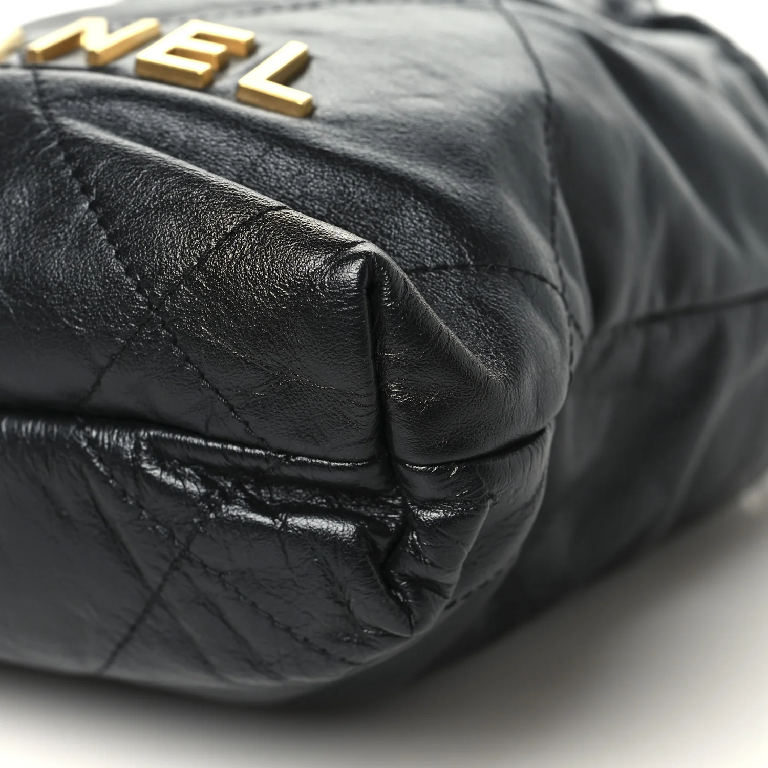 Shiny Calfskin Quilted Mini Chanel 22 Black - Top Club