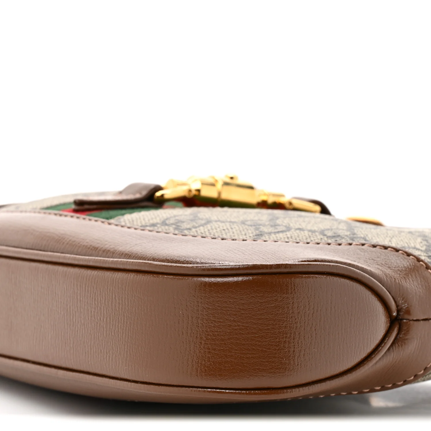 GG Supreme Monogram Azalea Calfskin Web Mini Jackie 1961 Hobo Beige Ebony Brown Sugar - Top Club