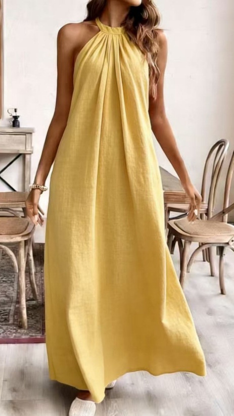 Women's Solid-Color Loose-Fit Stylish Halter Dress - Nordfashionstorm - Women's Clothing, Fashion for You - Nordfashionstorm.com
