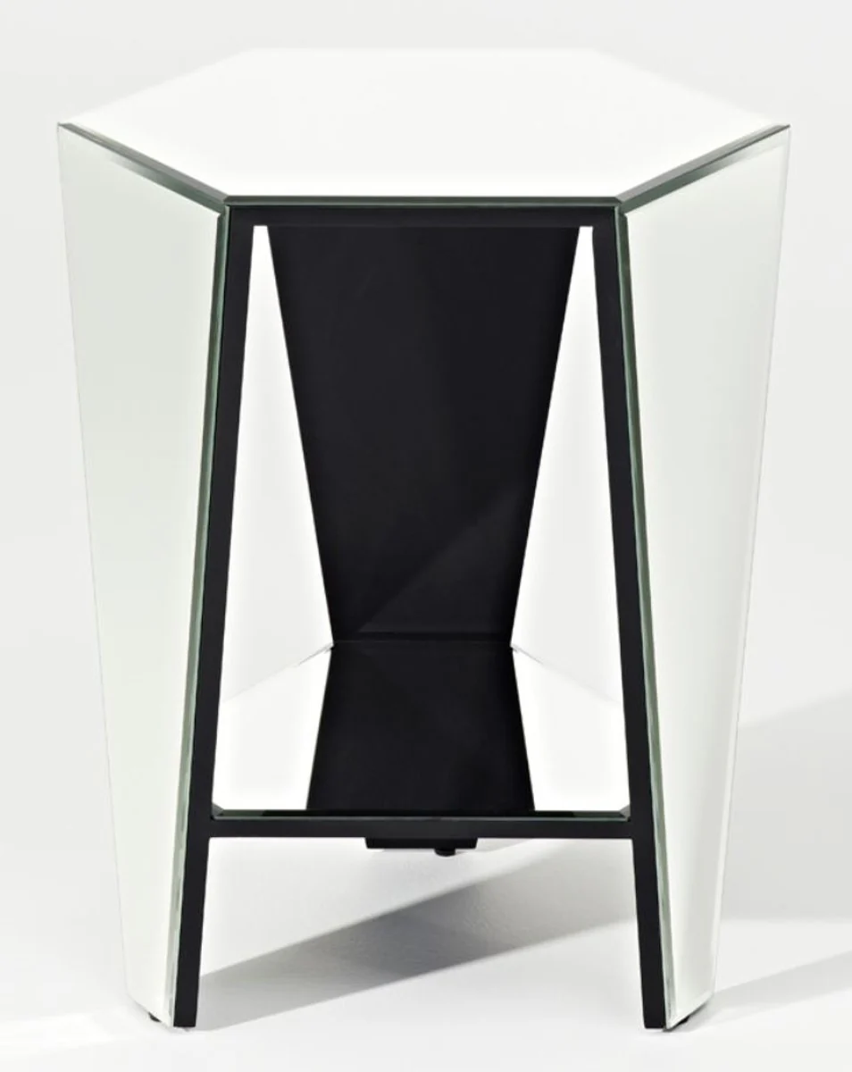 Luxury mirror glass side table 45 x 40 x H. 56 cm - designer furniture