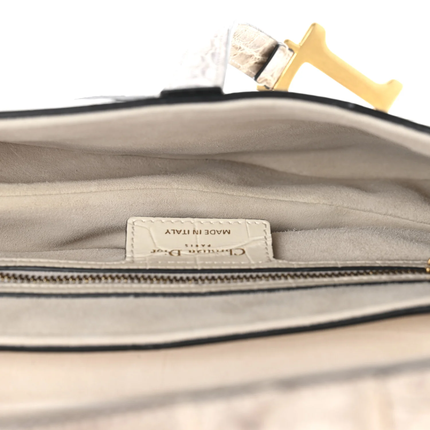 Niloticus Crocodile Himalaya Saddle Bag Latte - Top Club