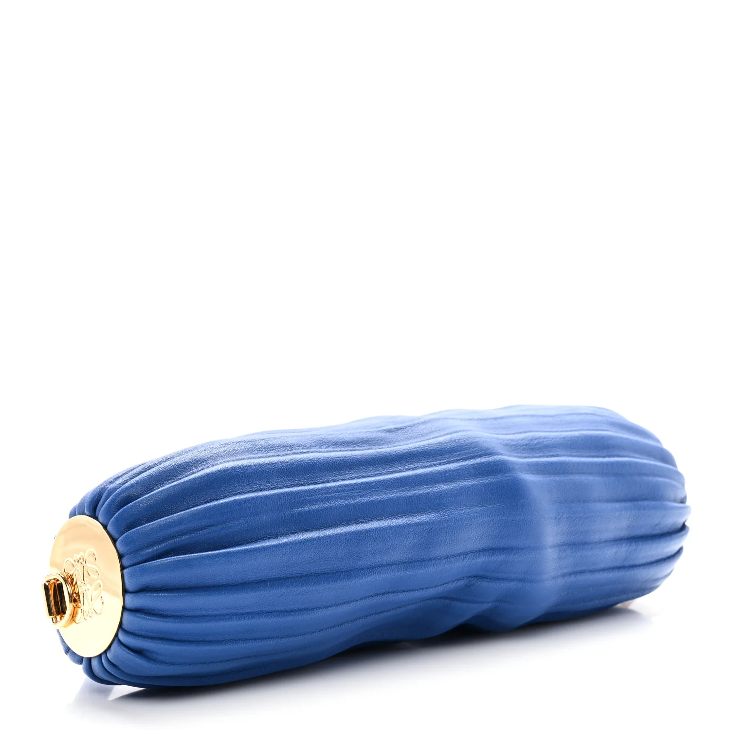 Lambskin Pleated Bracelet Pouch Shoulder Bag Royal Blue - Top Club